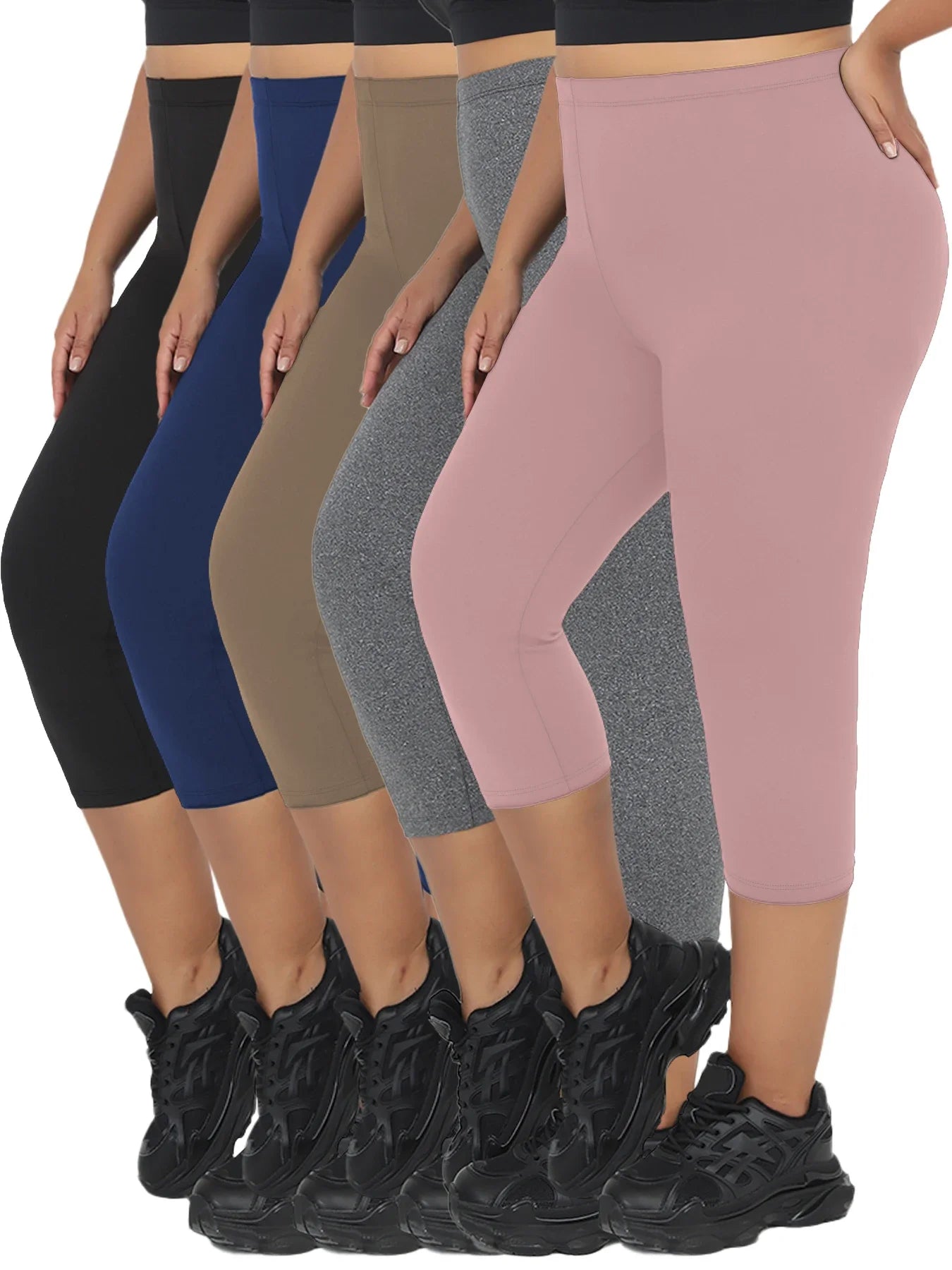 Curvy Strong™ 5-Pack Capri Leggings