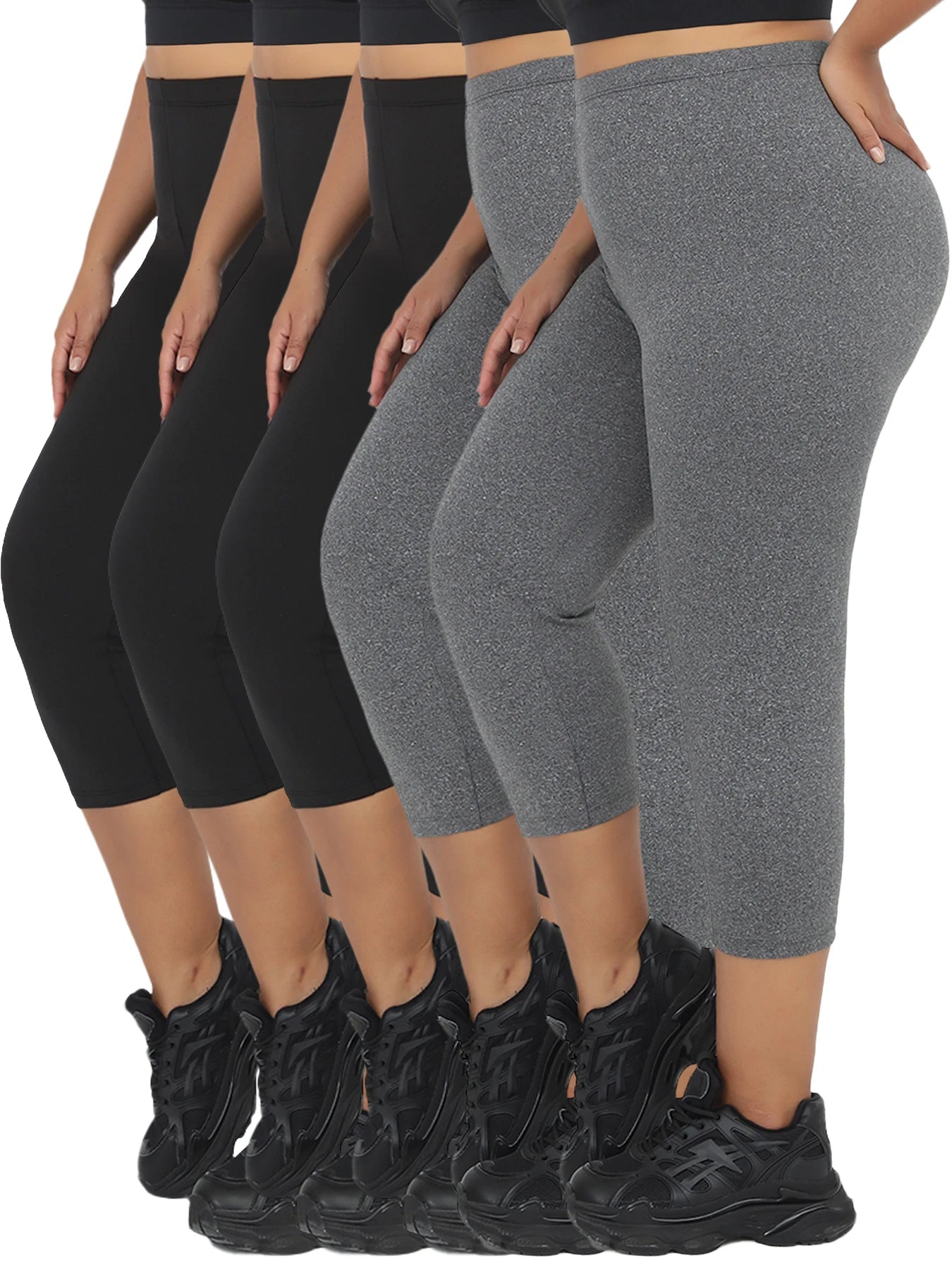 Curvy Strong™ 5-Pack Capri Leggings